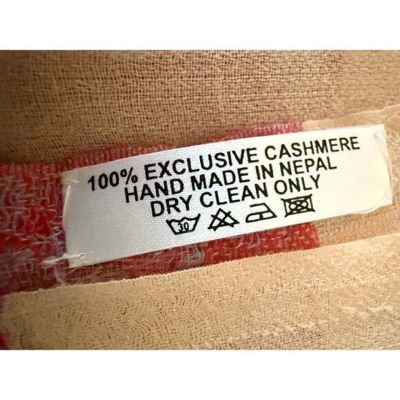 Long Lightweight Cashmere Scarf Pink Floral Pattern Soft Elegant Wrap Shawl - Picture 7 of 9